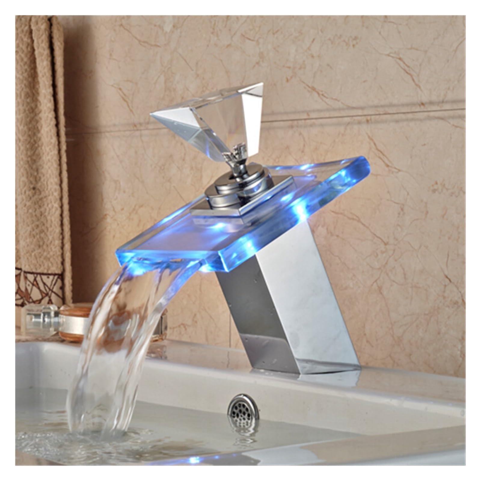 Robinet de lavabo mitigeur chaud et froid anti-brûlure LED