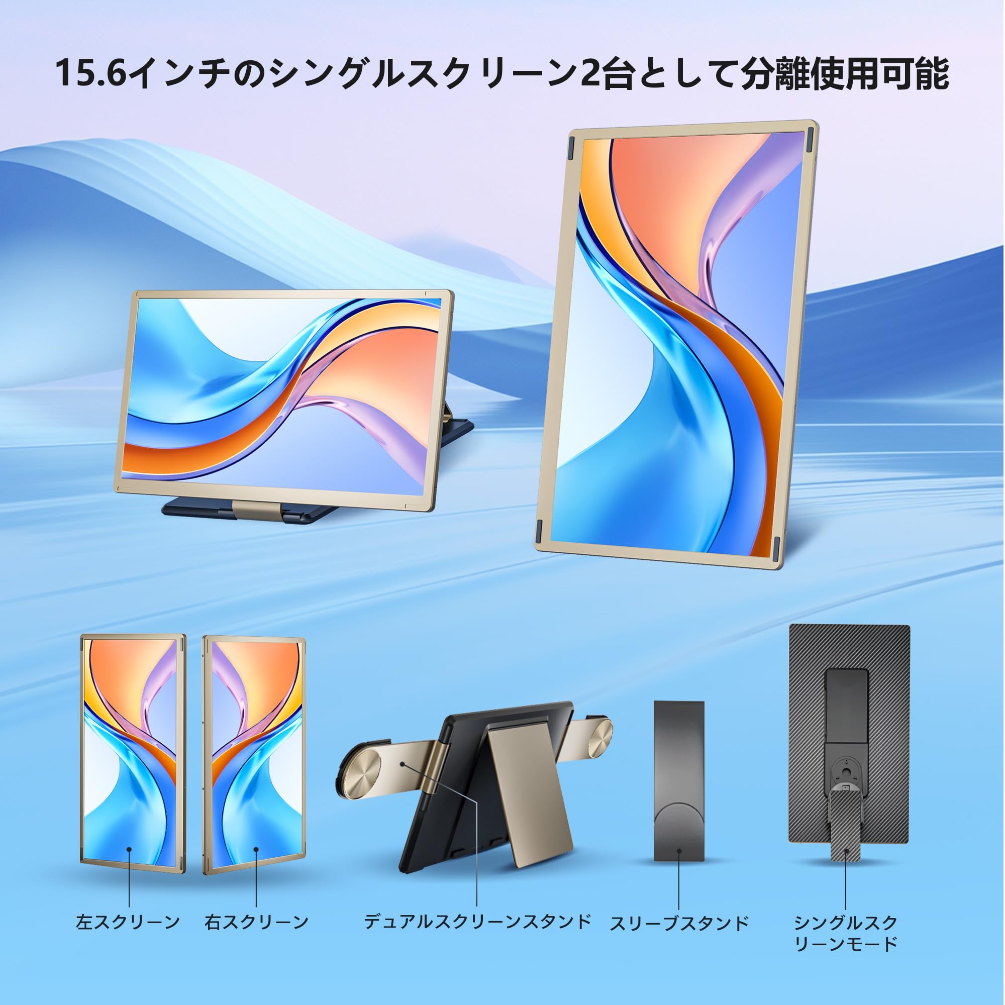 Amazon.co.jp: Laptomo トリプルモニター 15.6インチ FHD 1080P