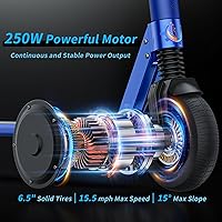 Vista 3 de Caroma Electric Scooters - Electric Scooter for Adults, 450W Peak Motor, 16 Max MPH, 15-21 Miles Range, Lightweight Foldable E-Scooter