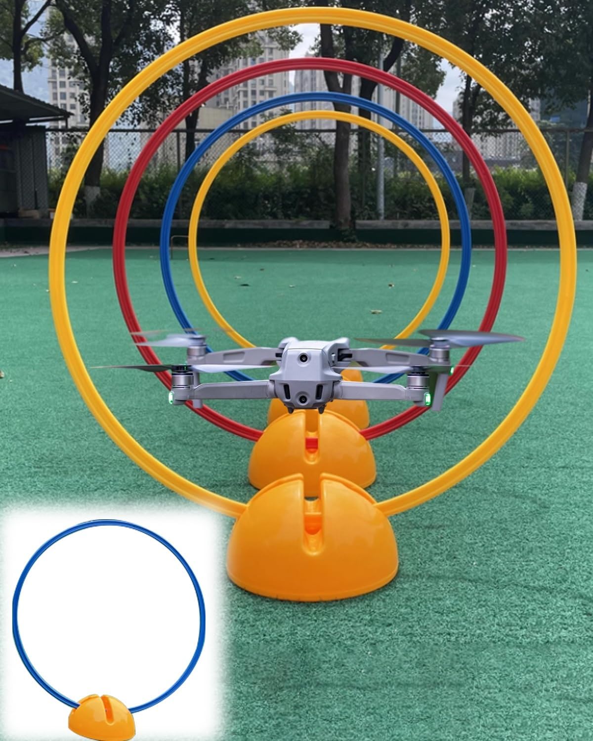 Outdoor Drone Racing Training Set with Base and Quadcopter Flying Racing Gate Door for Beginner, Home FPV RC Planes Avoid Obstacles Kit