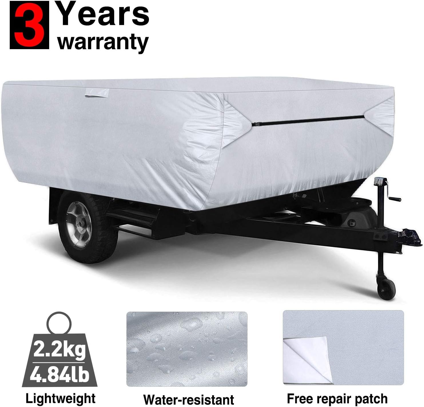 RVMasking Pop Up/Folding Camper Cover, Fits 10' - 12' Trailers