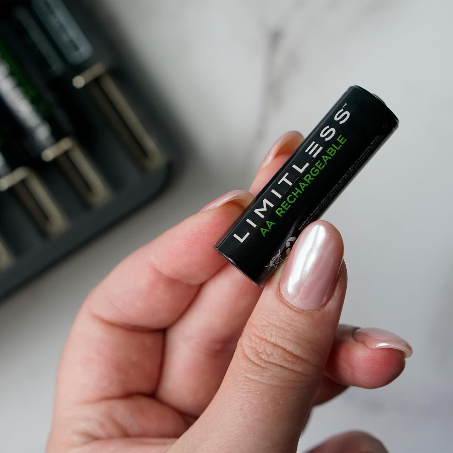 Limitless Rechargeable AA Batteries 8-Pack with Charger, Universal 2700mAh NiMH High-Capacity Batteries and 8 Bay Battery Charging System (AA)