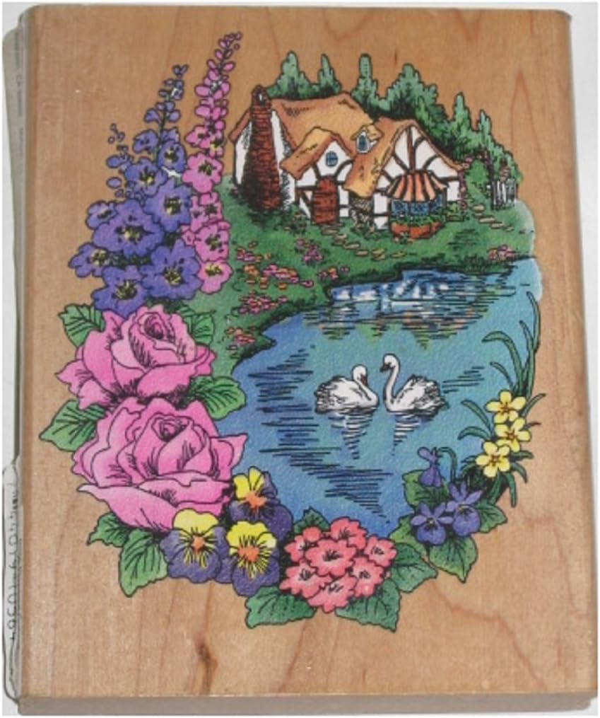 Large Rubber Stamp with Wood Base 1997 Stampendous