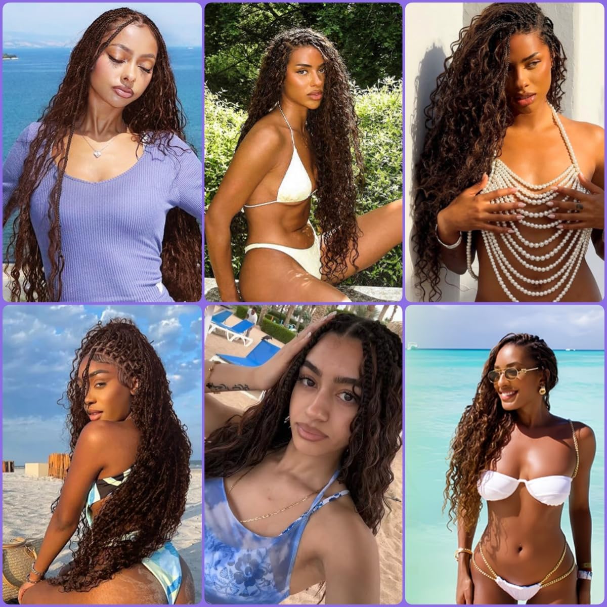 Photo 1 of #4 Brown Human Hair Braiding Hair For Boho Braids 22 22 22 Inch Chocolate Deep Wave Bulk Human Hair Unprocessed Brazilian Virgin Hair 3 Bundle 50 Gram Per Bundle No Weft Extensions