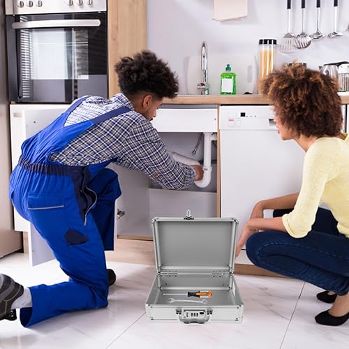 Miniatura 3 de Kit de herramientas portátiles Estuche de herramientas Breve traje de metal de aluminio duro de transporte resistente Caja de herramientas mecánica