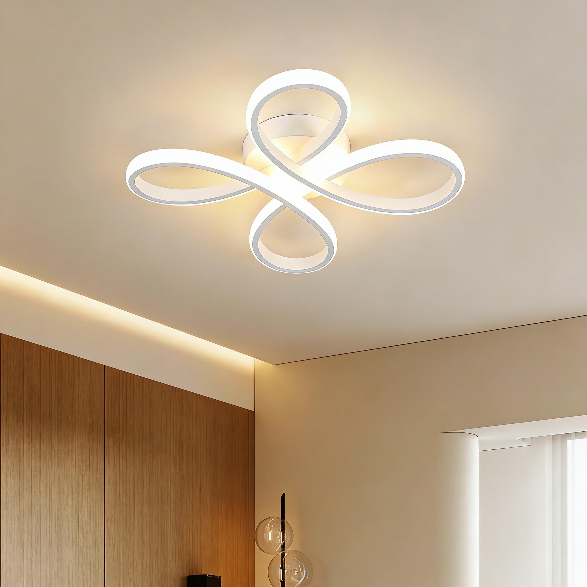 Plafoniera LED Soffitto Moderna, 30W 3375LM, 3000K Bianco Caldo | Lampada da Soffitto Fiore Design per Camera da Letto, Soggiorno, Corridoio, Cucina, Sala da Pranzo
