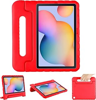 Fead Shockproof Case for Samsung Galaxy Tab S6 Lite 10.4 inch 2022/2020 Model (SM-P610/P613/P615/P619), Lightweight Stand Handle Kids Case with Pencil Holder for Galaxy Tab S6 Lite 10.4 Inch, Red