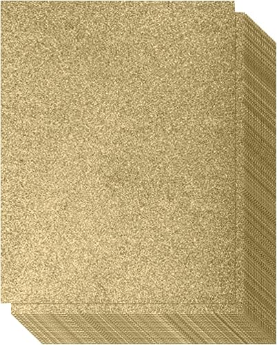 Miniatura 8 de Cartulina con purpurina de oro rosa, de una cara, no adhesiva, paquete de 20 unidades, 8.5 x 11 pulgadas, hojas brillantes de alta calidad para