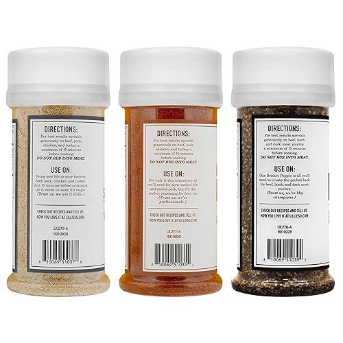 Miniatura 3 de Lillie's Q - Trío de frotar, muestra de barbacoa para frotar, condimentos para barbacoa y especias, el juego de condimentos para frotar incluye