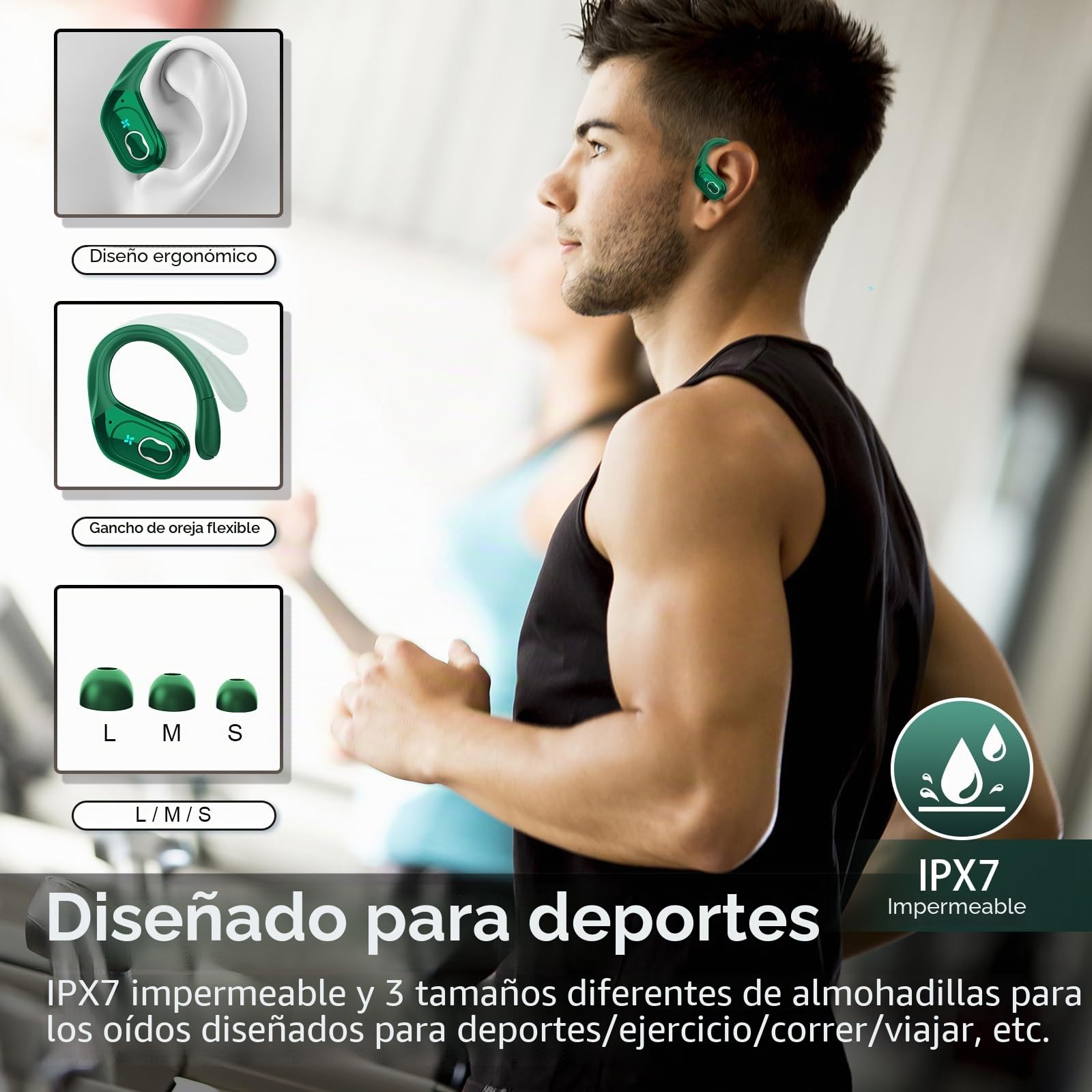 AI Auriculares Traductor en Tiempo Real(2026), 164 Idiomas y 6 Modos de Traducción, 3 in 1 AI Auriculares Traductor, Bluetooth 5.4 con ENC y App con para Viajes/Negocios/Aprendizaje/Reunirse Verde