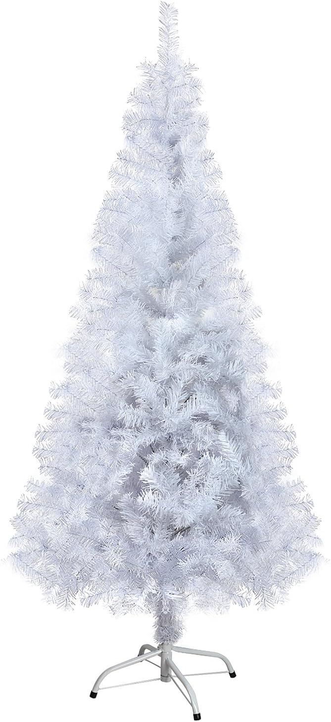 Azadx White Artificial Christmas Tree, 4ft/5ft/6ft/7ft Size Choice Quality Xmas Tree with Stand for Home, Office, Shopping Mall (7ft (2.1m))