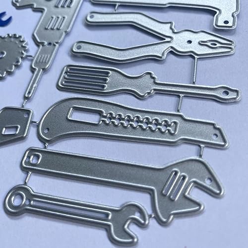 Miniatura 3 de Herramientas de reparación, troqueles de corte para hacer tarjetas de hombre, troqueles de metal, tarjetas de papel hechas a mano, plantillas de
