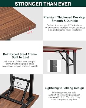 Frylr Small Folding Computer Desk Portable 35.8 Inch Foldable Laptop Table, No-Assembly, Collapsible and Compact for Easy Storage, Lightweight for Small Spaces, Craft and Study Use, Dark Walnut