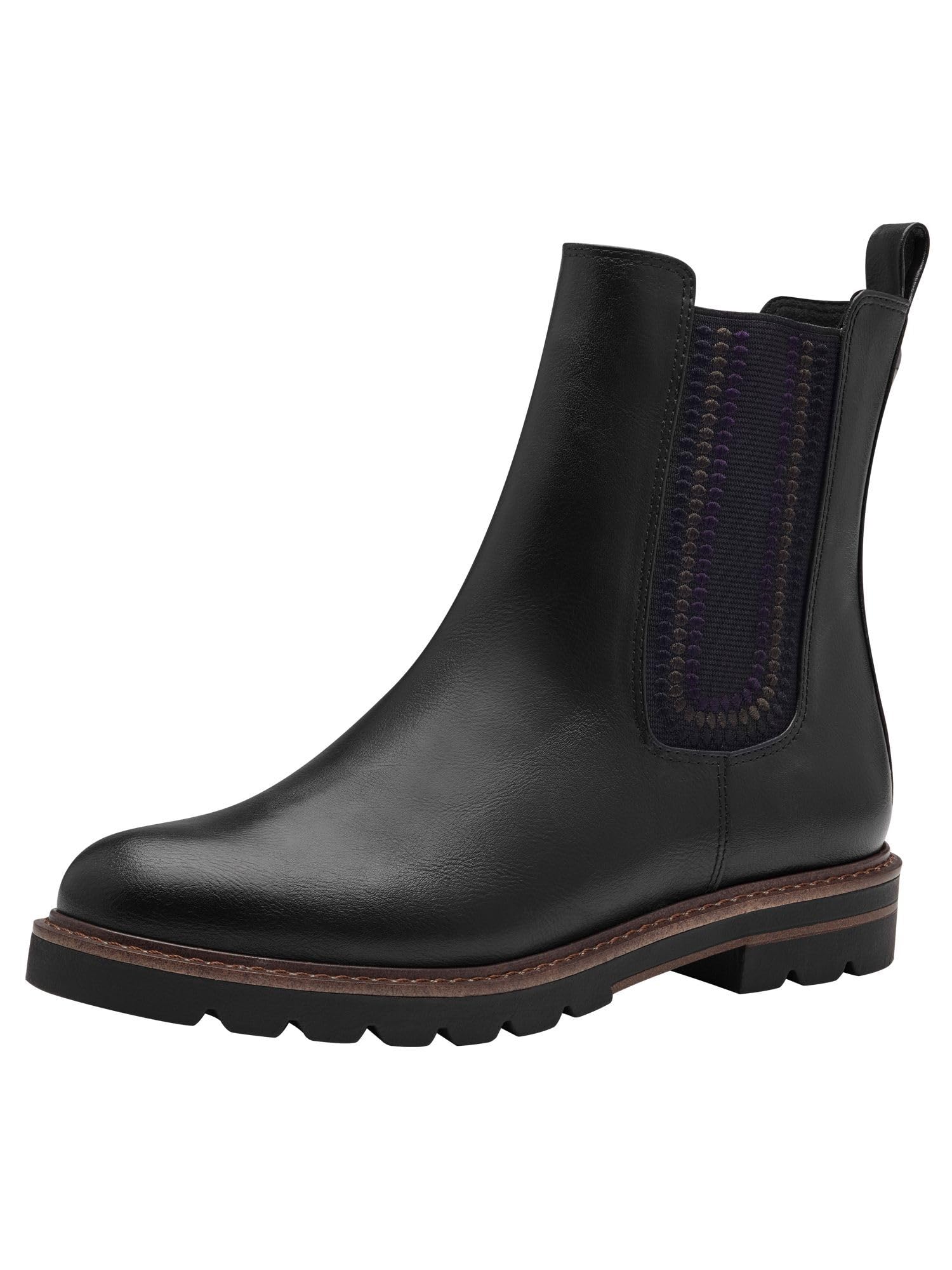 MARCO TOZZI Women's Chelsea Boots Flat with Zip, black, 8 UK