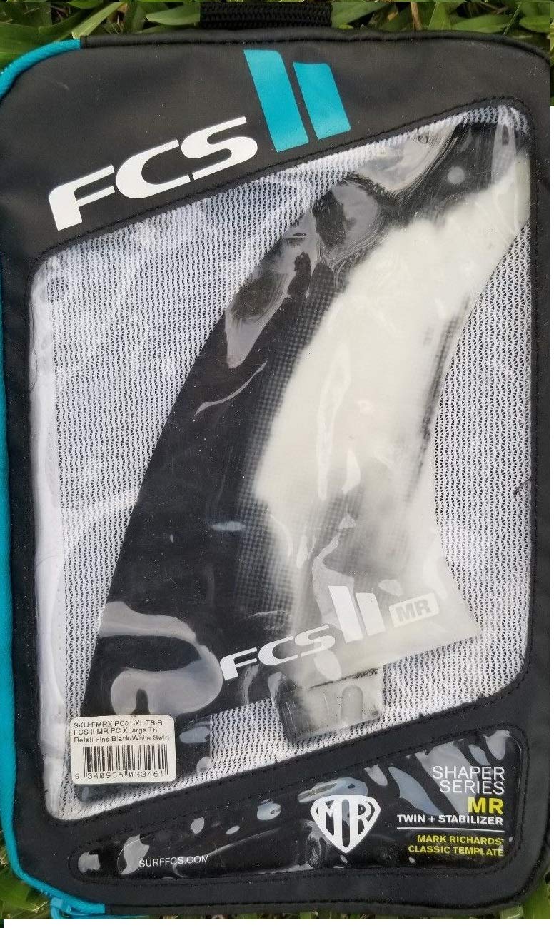 Amazon.com : FCS Surf ll MR PC Tri Retail Fin Set, Black Xlarge