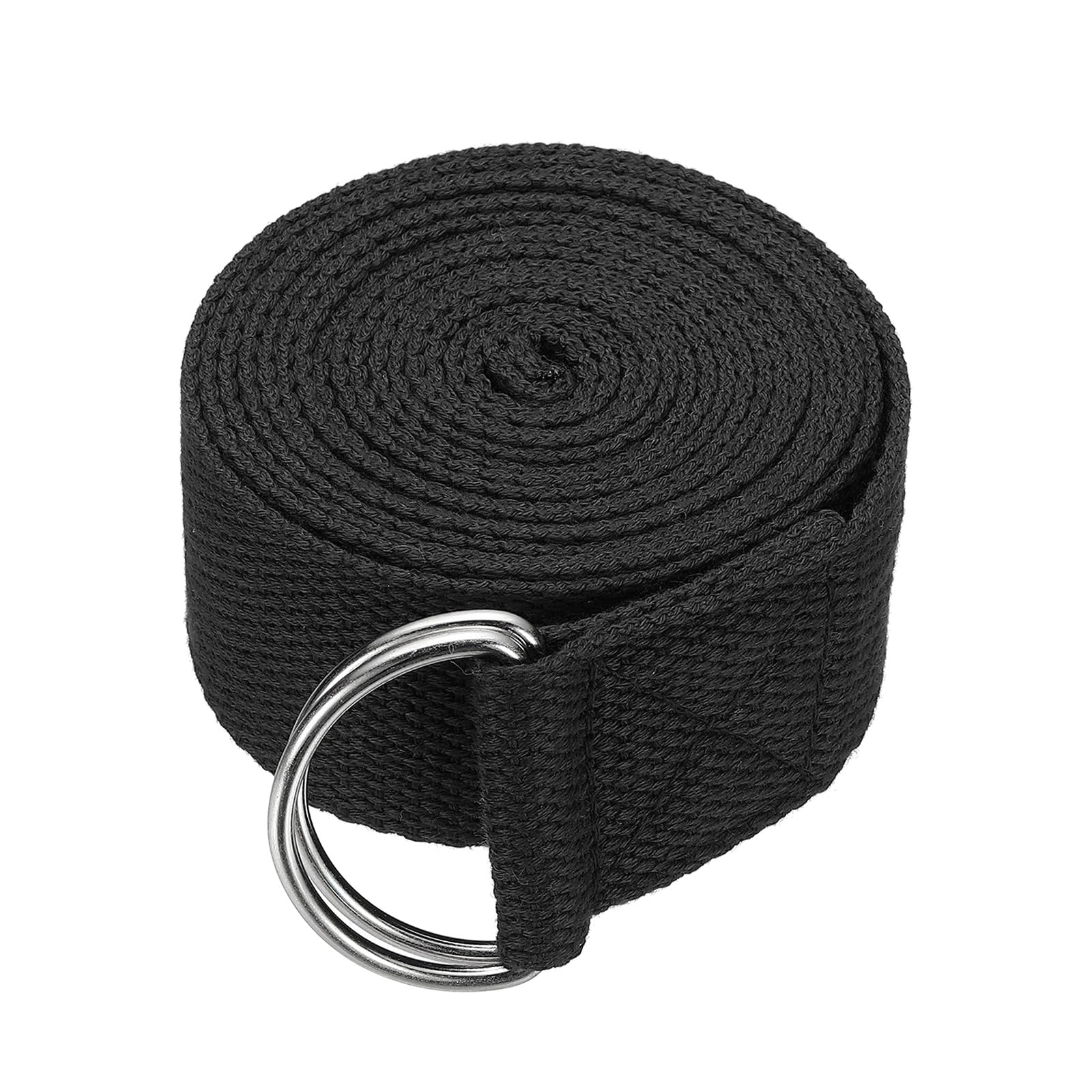 YELARXI Yoga Strap for Stretching, Athletic Stretch Band 8.2ft & Black with Adjustable Metal D Ring Buckle Yoga Bands - Fitting for (Pilates/Physical Fitness/Gym Workout Dance)