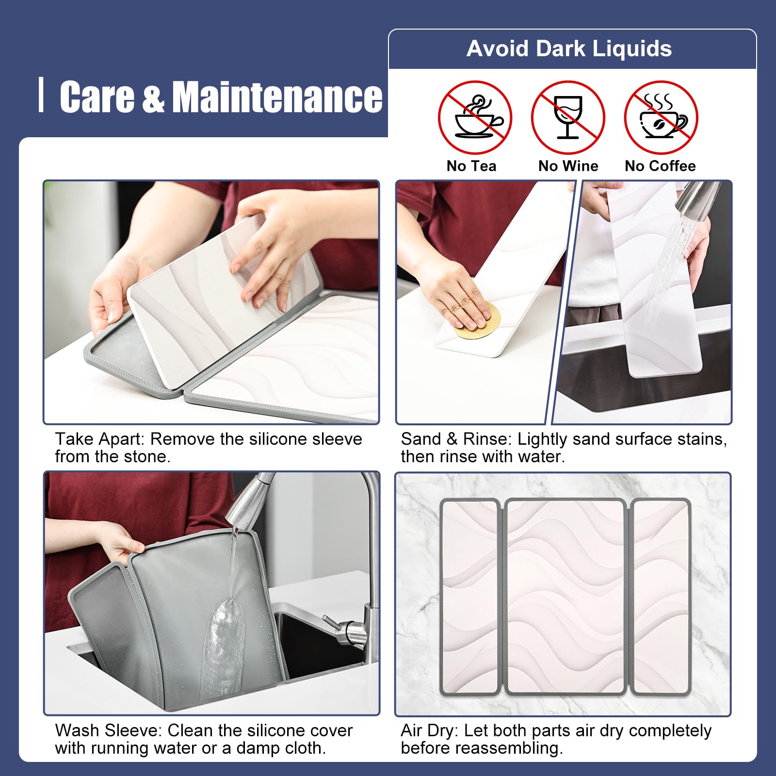 Tappeto Bagno Diatomite con Guscio Silicone (Multicolore/Dune, 50x40cm)