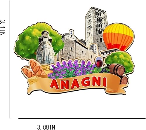 Miniatura 3 de Imán de madera para nevera de Anagni Lazio Italia Monumentos 3D de viaje, coleccionables, recuerdos, decoración hecha a mano -2457