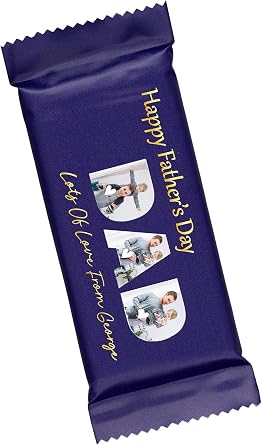 Personalised Happy Fathers day Chocolate Gift for Dad Unique Chocolate Bar Gift For Him From Kids Sweet Treat for Daddy Dairy Milk
