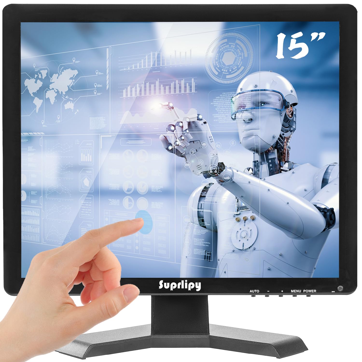 15 Inch Touch Screen Monitor 1024x768 Support HDMI VGA AV USB BNC 10 Points Capacitive Touch TFT LED