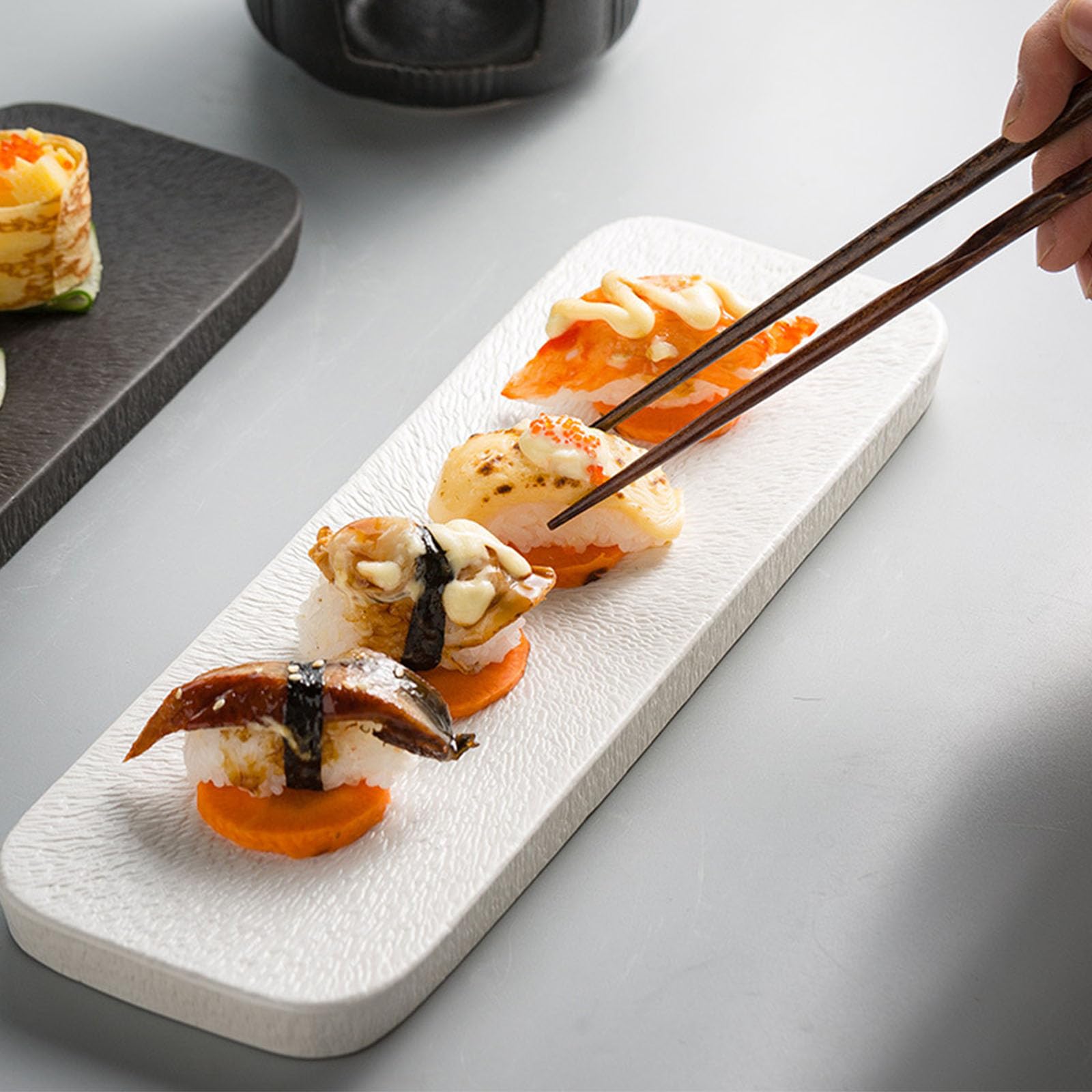 Assiette en céramique pour un usage domestique, idéale pour une présentation rapide et facile en céramique, assiette de présentation de sushis, bol à fruits, bol à goûter