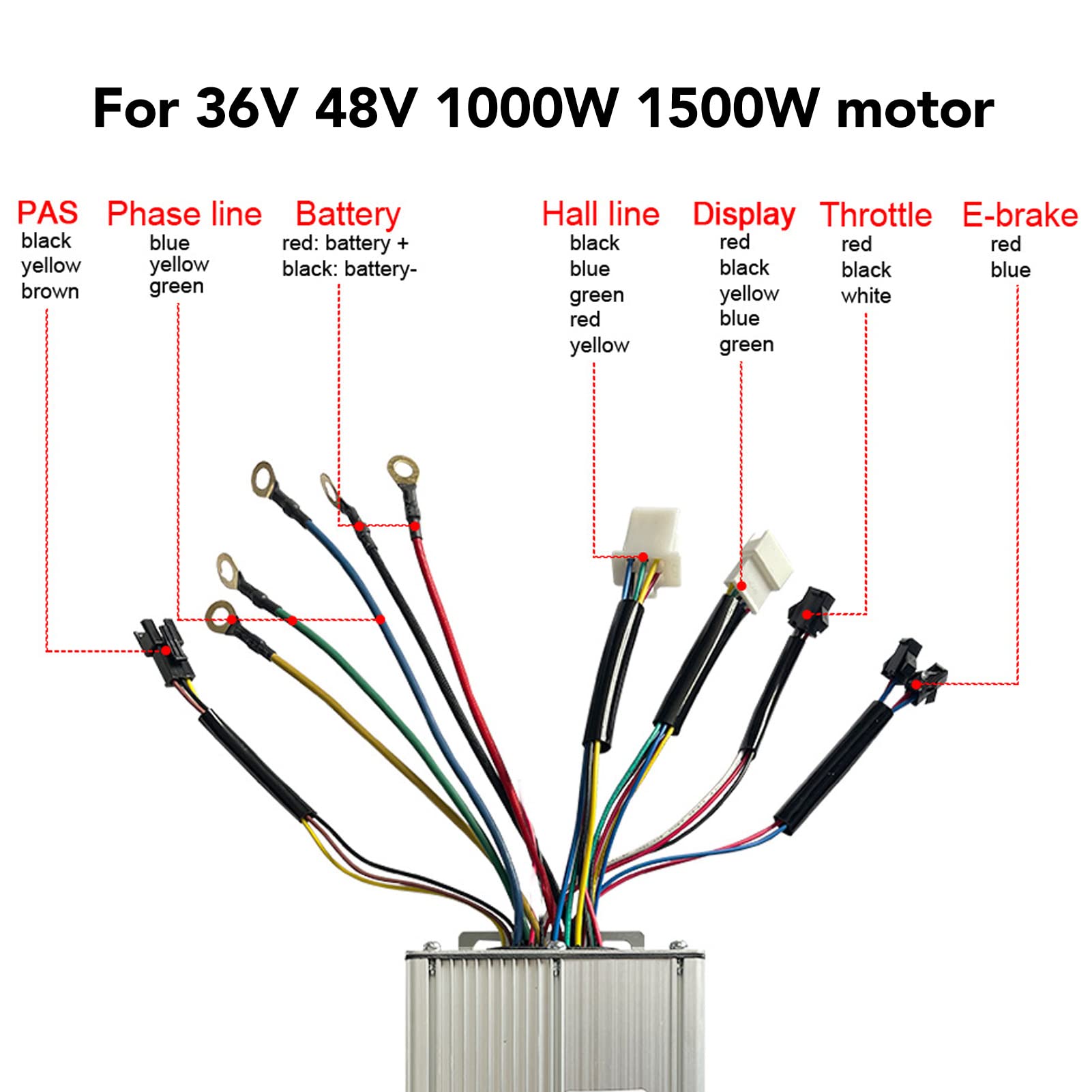 Controller per motore elettrico per bici DriKou, controller a onda quadra 36V 48V 35A per motore da 1000W 1500W, accessori per la riparazione di bici elettriche