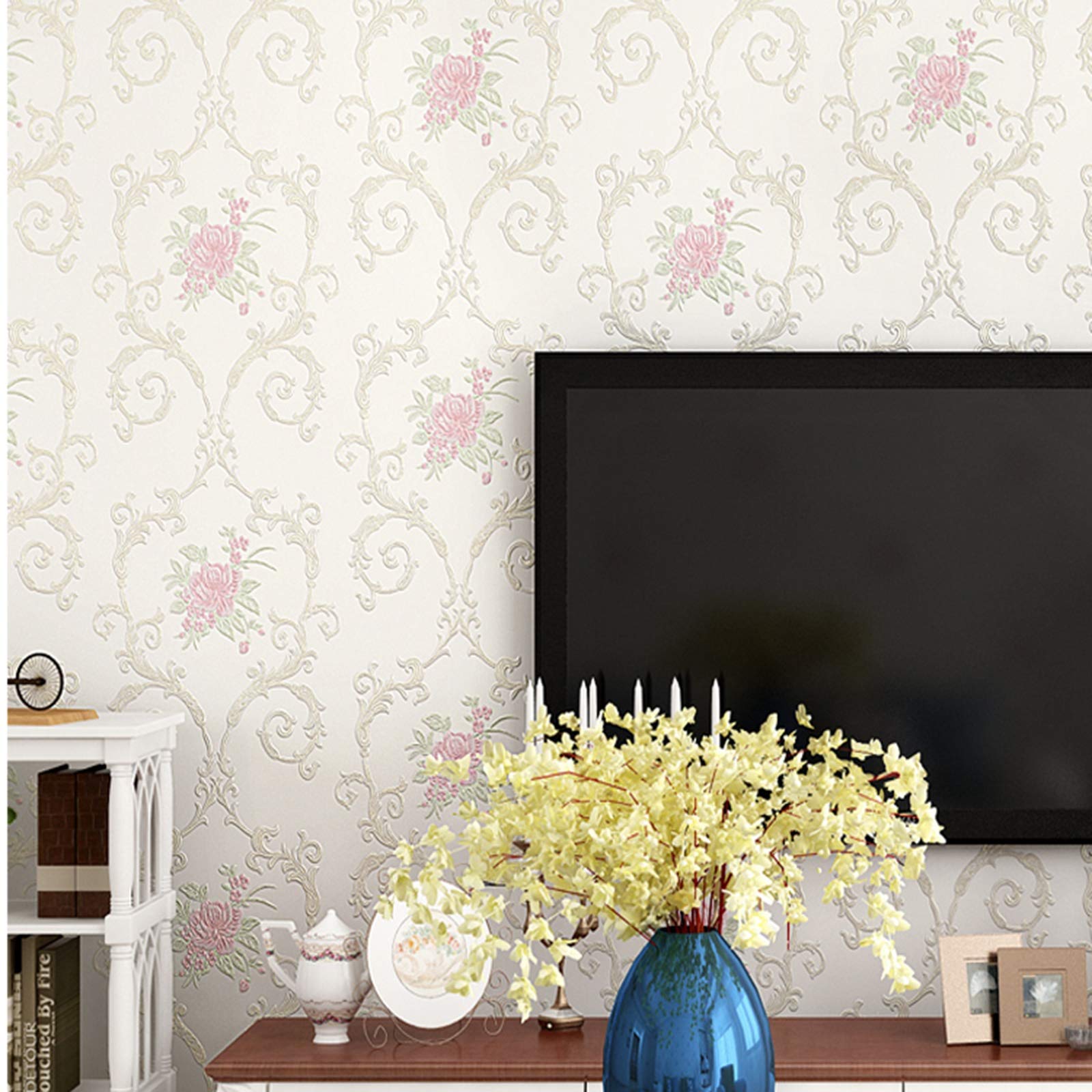 Carta da parati Carta Da Parati Bianca Autoadesiva, Facile Da Incollare E Staccare La Decorazione Della Decorazione Della Casa, 0,53x3m / 0.53x6m (Size : 0.53x6m)