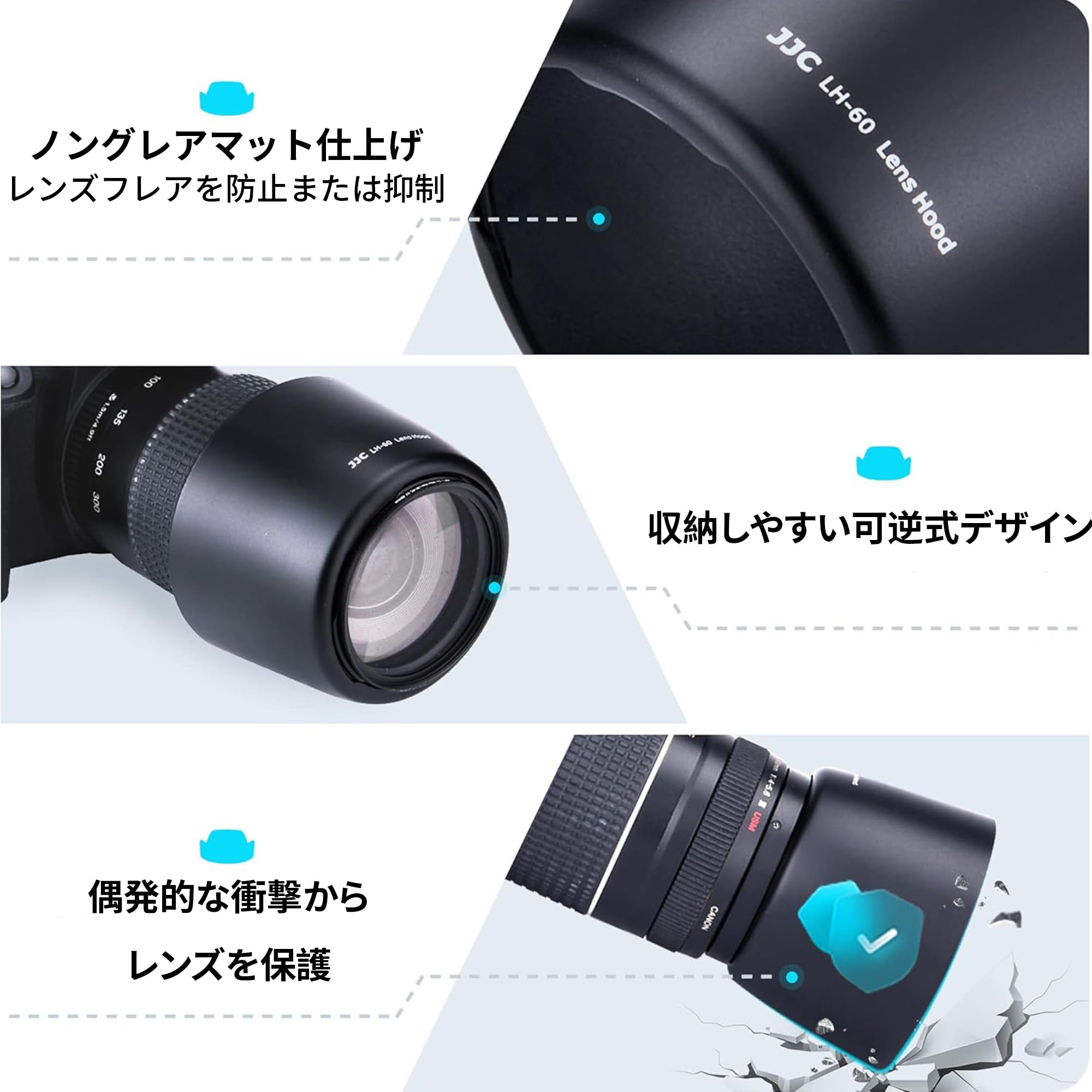 Amazon | JJC Canon ET-60 可逆式レンズフード キヤノン Canon RF 75