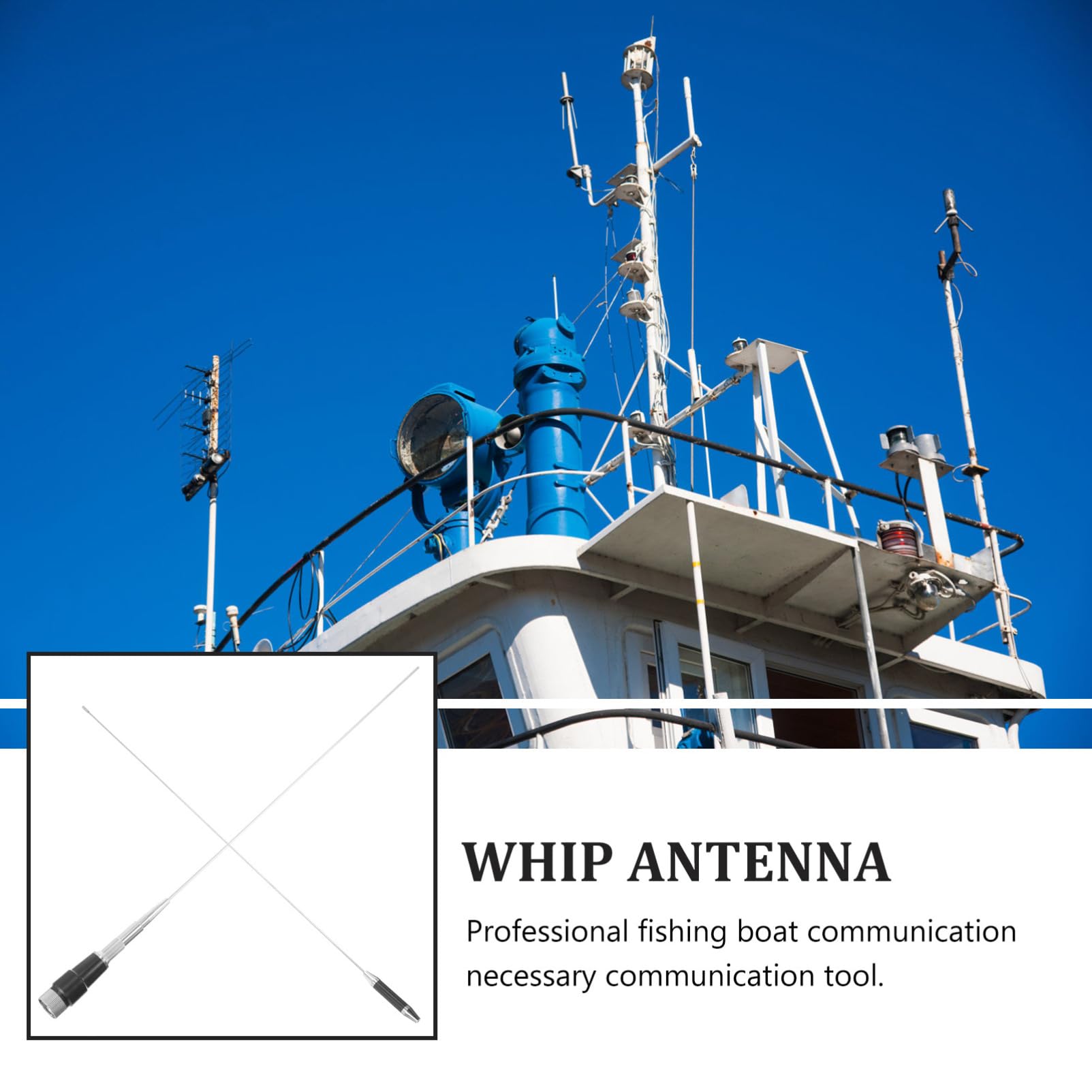 Kisangel Radio De Voiture pour Bateau De Pêche CB Argo Walkie-MHz-MHz Mega Antenna Accessoires Radio Antenne Mobile Antenne Marine UHF Radio Amateur À Courtes Plastique