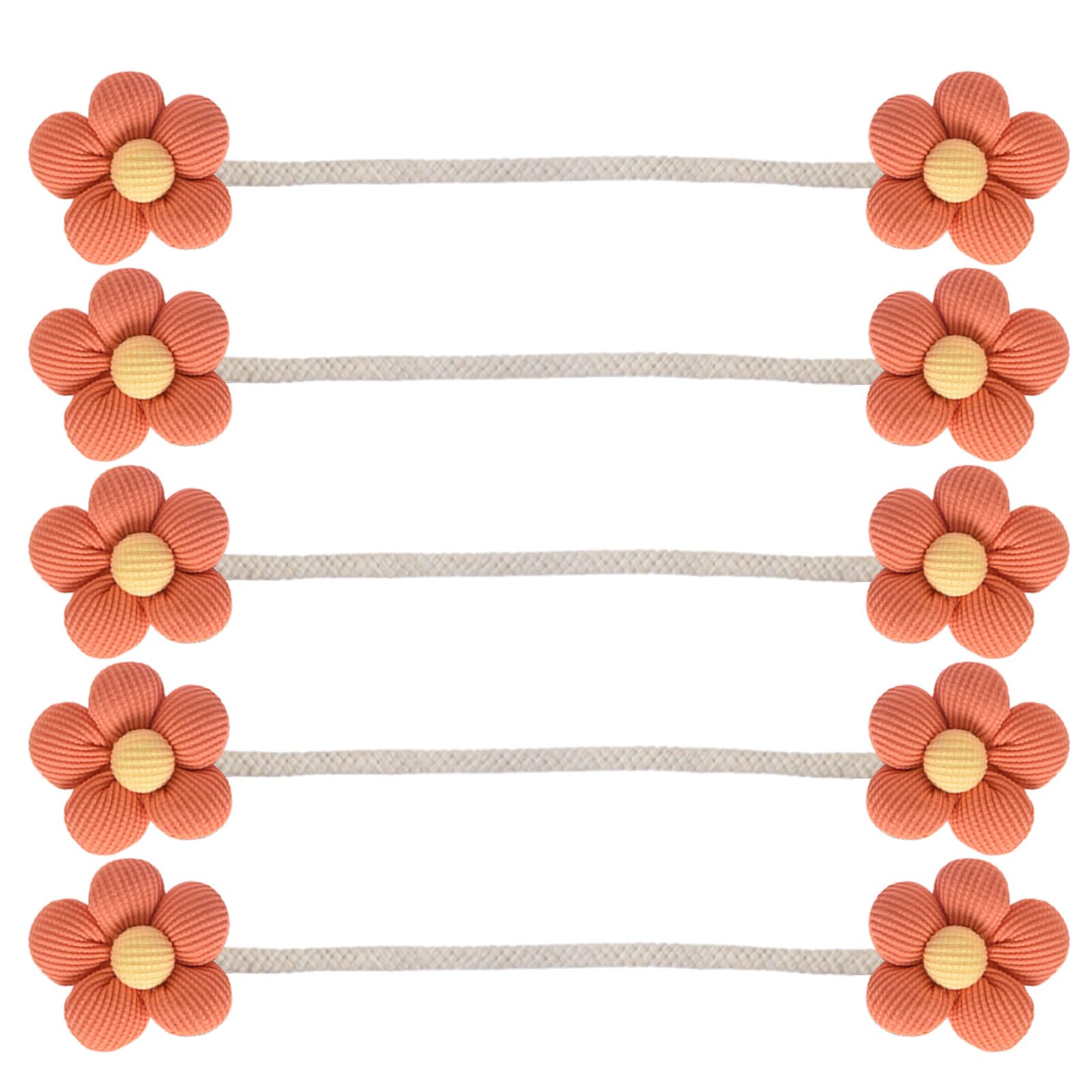 Nucelit 4Pieces Colorful Flower Curtain Tiebacks Metal Rope Window Drape Holders Holdbacks Clips for Home Bedroom Decoration Flower Curtain Tiebacks