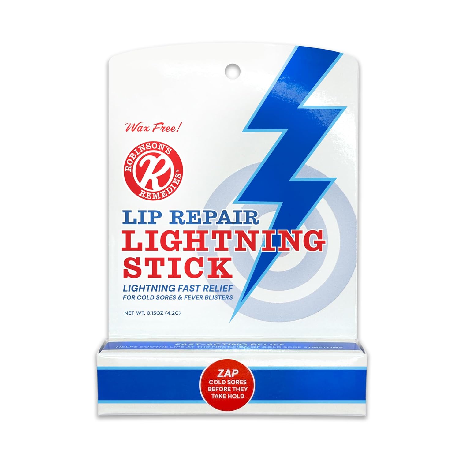Robinson's Remedies tm Lip Repair Lightning Stick - Created by a Lifelong Cold Sore Sufferer - Wax-Free Lip Balm for Dry, Irritated Lips - Supports Soft and Supple Lips