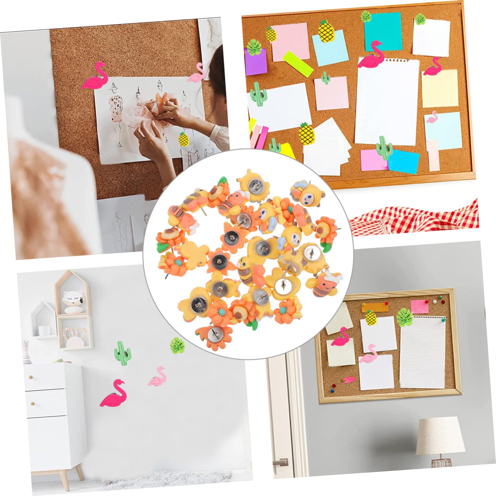 ARTIBETTER 3 Sätze Wanddekorative Thumbtacks Groß Dekorative Reißzwecke Daumennägel Foto-stecknadel Dekorative Stecknadel Reißzwecken Für Das Büro Push-Tacks Harz 30 Stück * 3