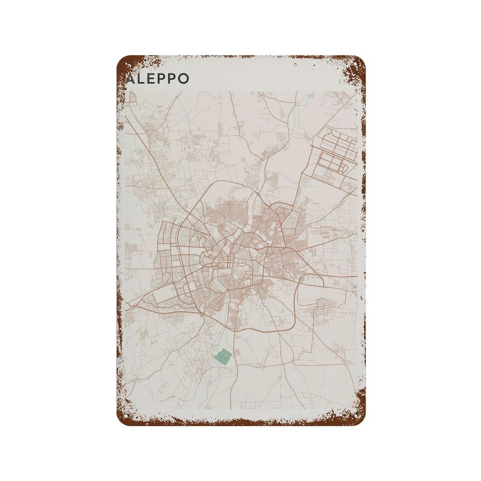 xiaoxiaoshen Aleppo Map Syria Travel Gift Scandi (2) Wall Decor Art Metal Tin Poster Modern Home Decor Art Home Bar Shop Decorations Vintage Sign 30x20cm