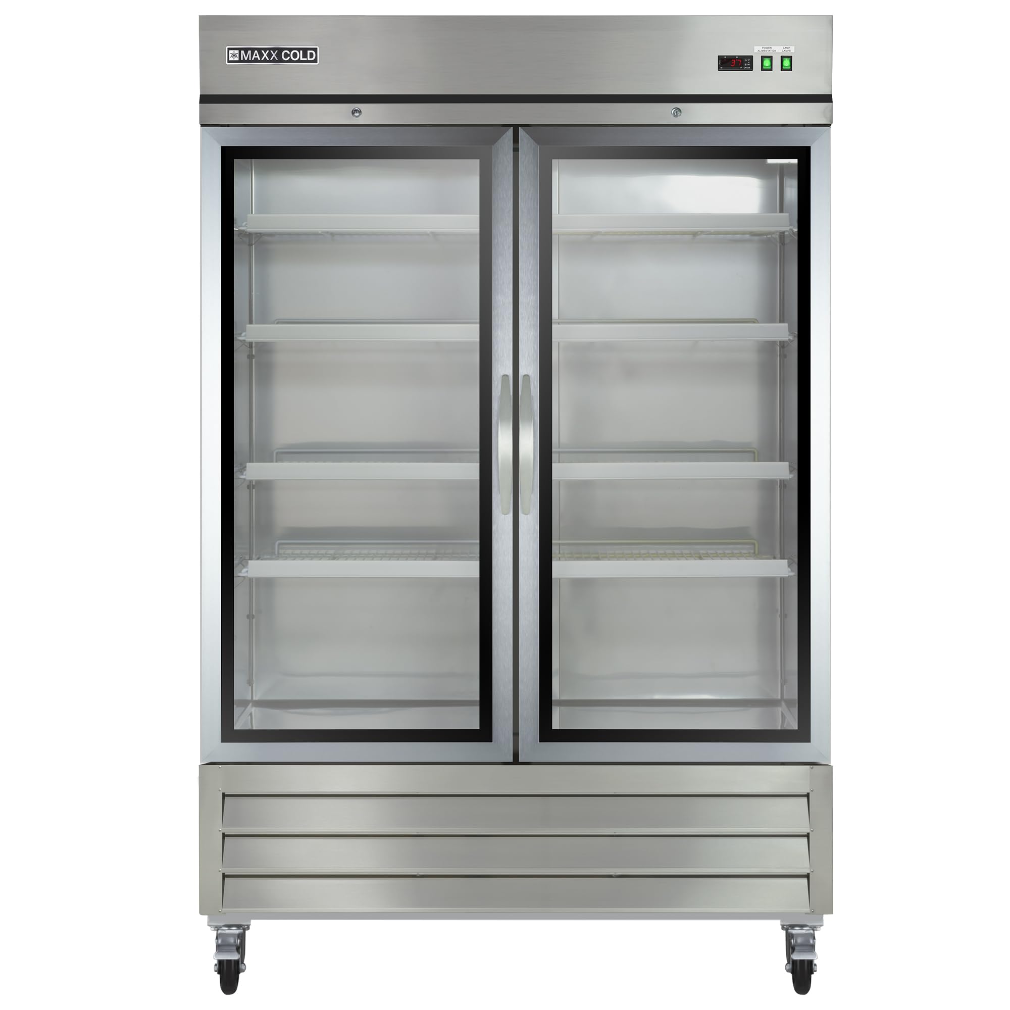 Commercial Reach-In Refrigerator for Freestanding Use by MAXX Cold – 49.0 cubic_feet, Metallic, Model MXCR-49GDHC