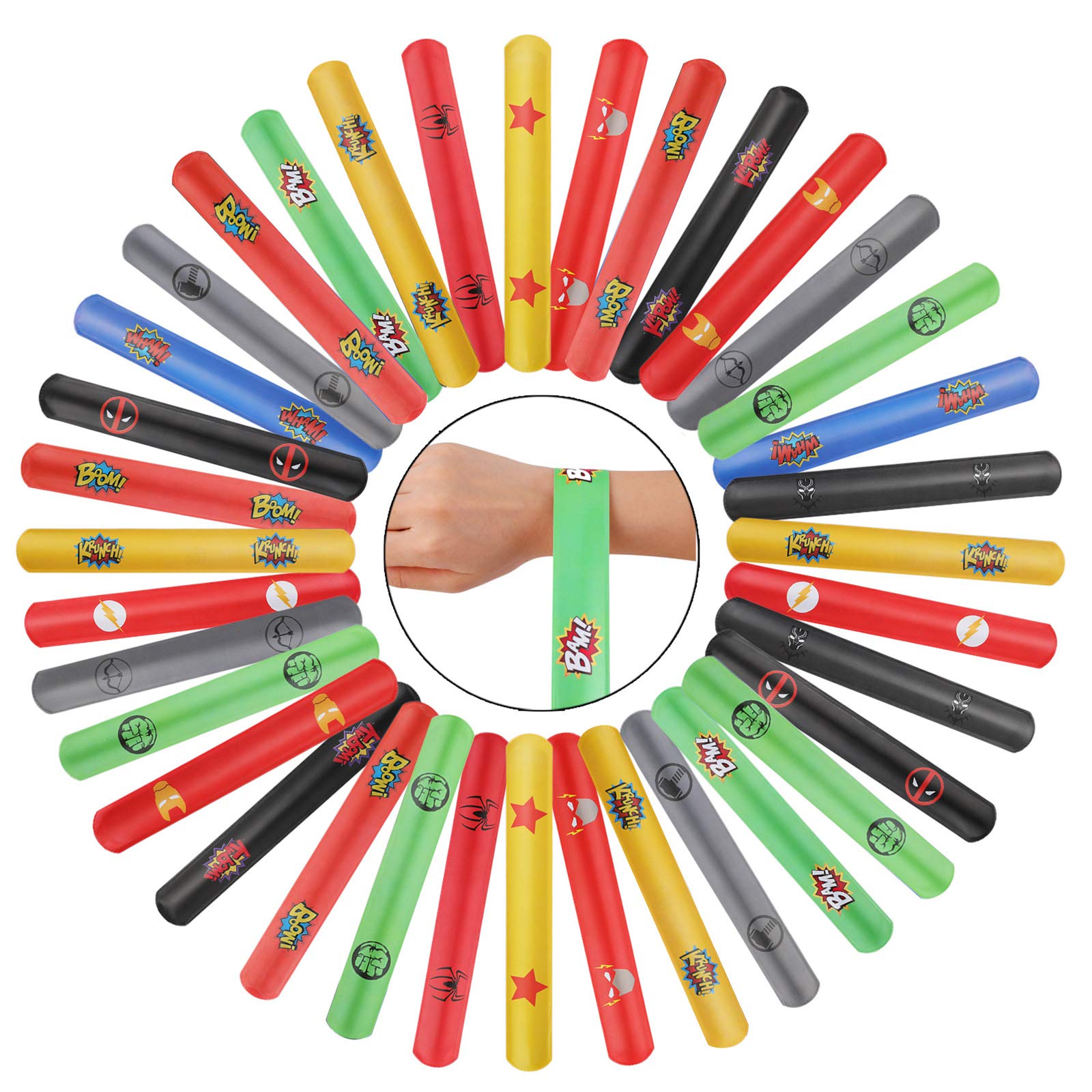 Buy Slap Bands, 30pcs or 36pcs Slap Bracelets Fun and Super Slap Wrist