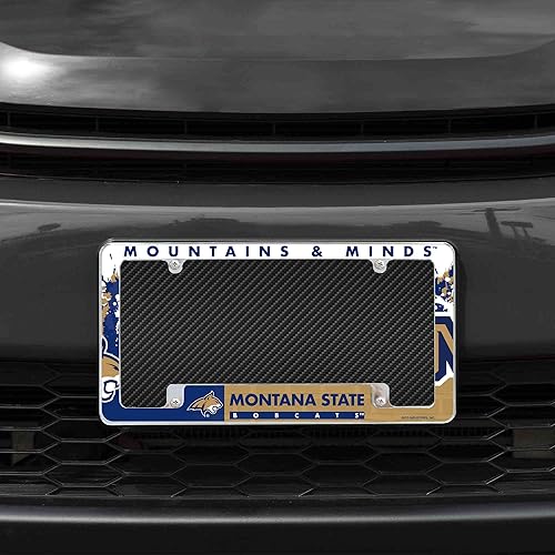 Miniatura 84 de Rico Industries NCAA Marco de matrícula estándar cromado de 12 x 6 pulgadas para automóvil, camión, SUV (escuelas L-M)