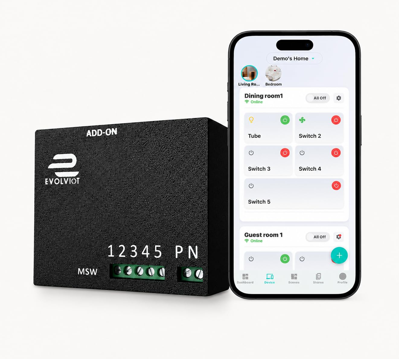4+1 Node Smart Switch Module Wi-Fi (Made in India) | 4 AC Outputs + 1 Dimmer Control | Alexa, Google Assistant, Siri Compatible | App, Web, Manual Control, | 2.4GHz & Local Wi-Fi (Black)-image-11