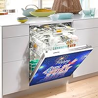 Vista 4 de Kigai Cubierta magnética para lavavajillas del 4 de julio, cubierta magnética para panel de puerta de nevera de cocina, cubierta magnética