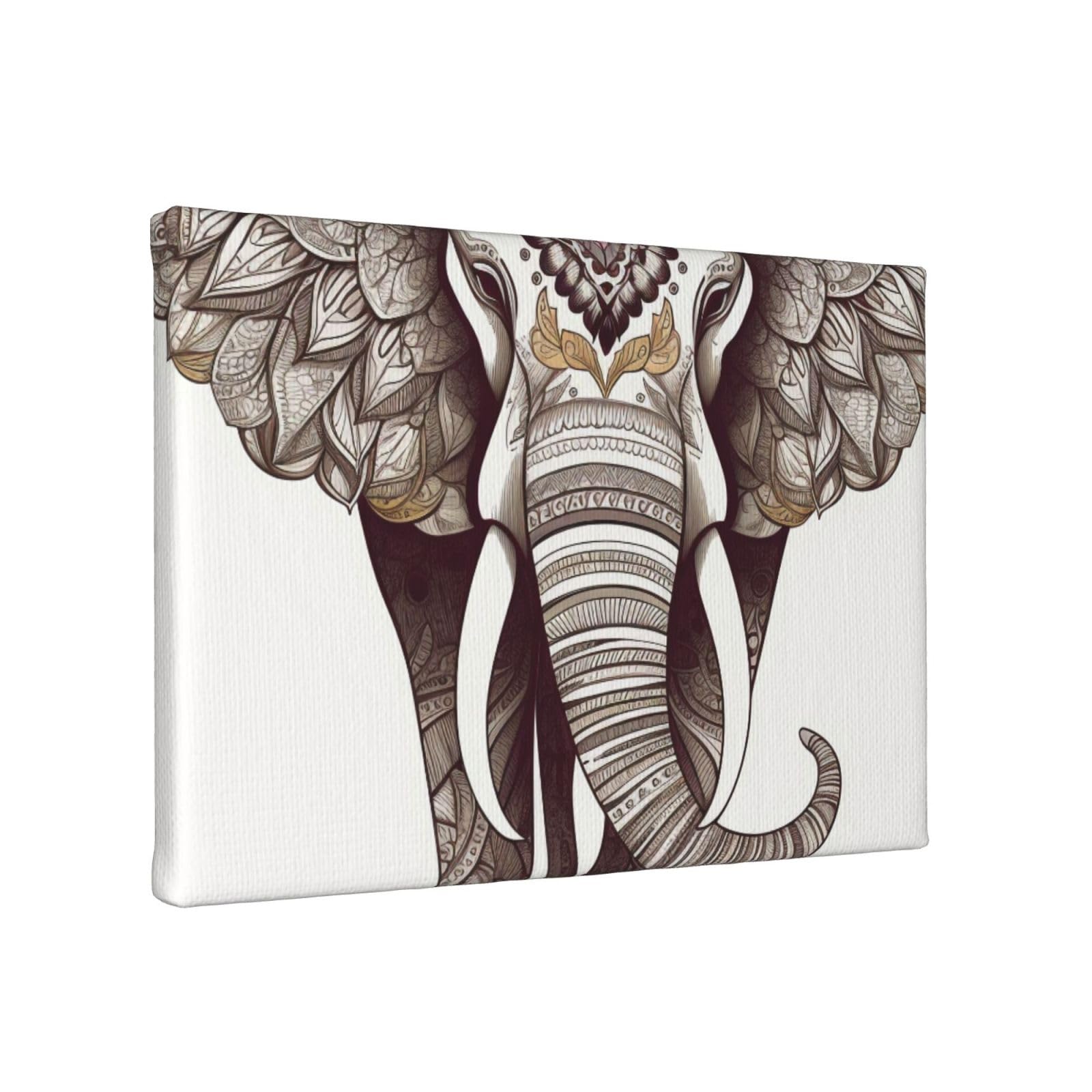 YKLJG Elephant art Printed Wall Art Canvas Painting 30x20 CM Wooden Framed Picture Painting Artwork Prints for Bedroom Kitchen Home Office Decor