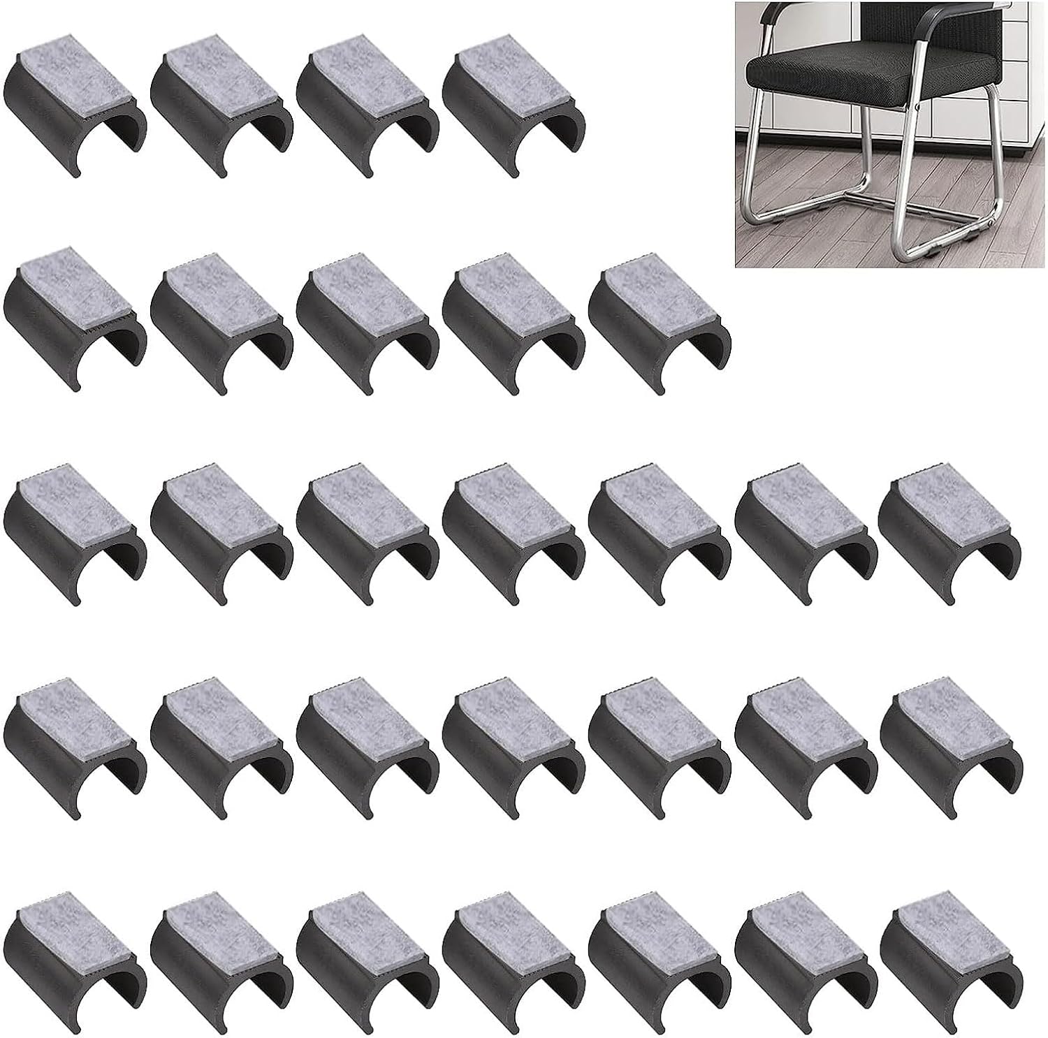 UFURMATE Chair Pads, 30Pcs Plastic Chair Leg Floor