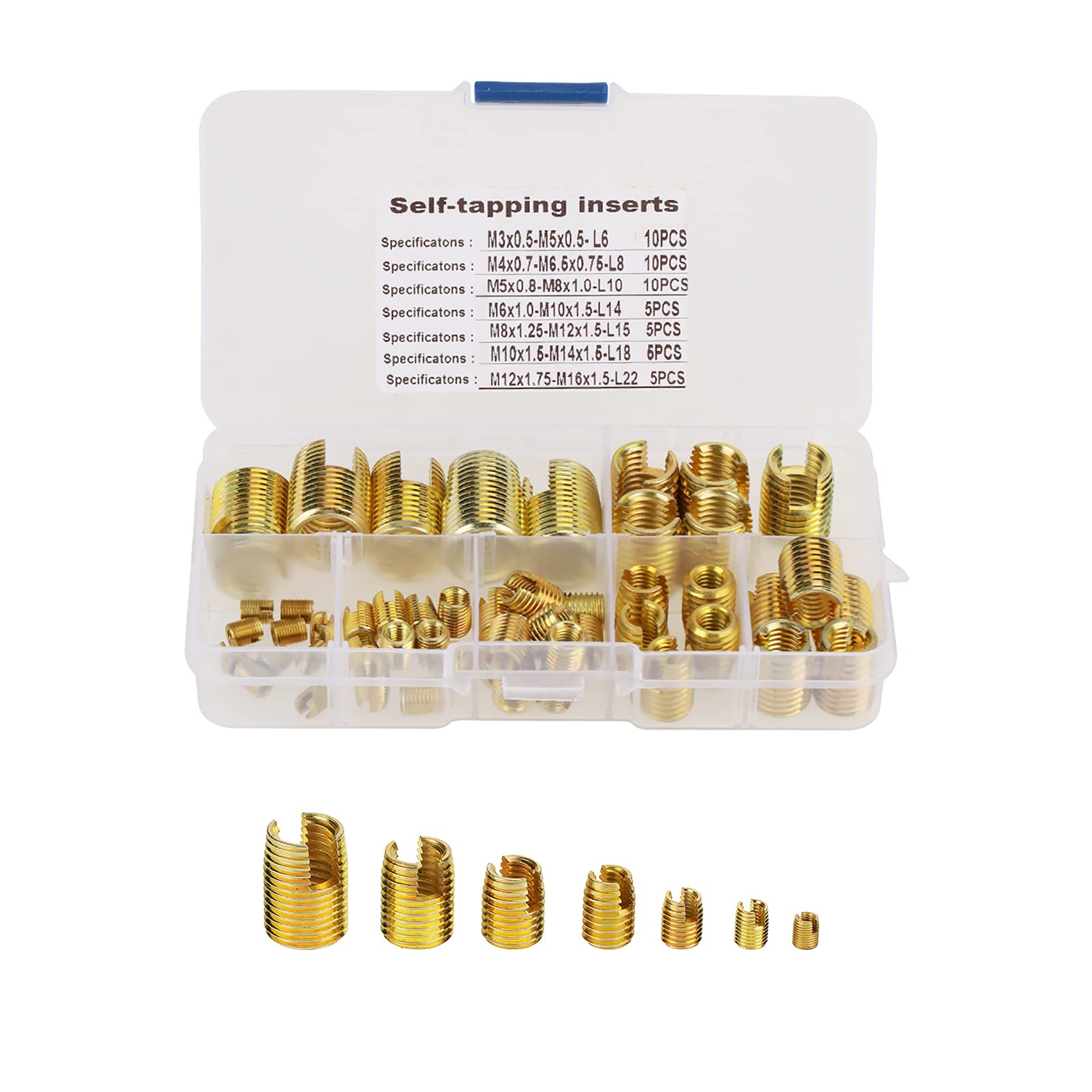 s Threaded Inserts, Stainless Steel SUS303 Self Cutting Slotted Thread ...