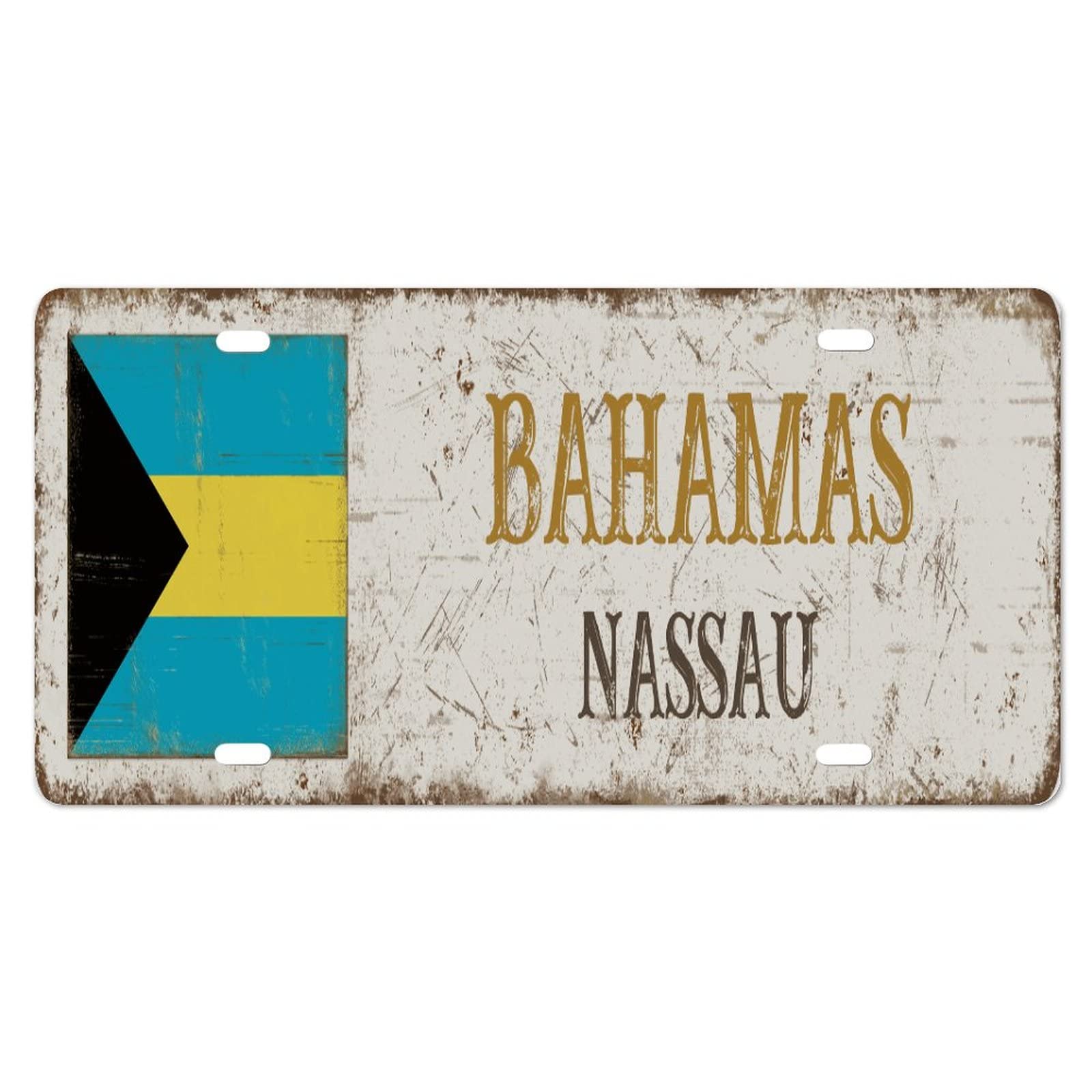 License Plate Bahamas Nassau License Plate Frame, Bahamas Front Aluminum Metal License Plate Auto Car Tag, Decorative Novelty License Plate Cover Frame 6 X 12 Inch