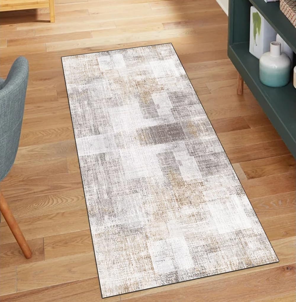 Tapis de couloir antidérapant gris 120 x 220 cm pour stopper les glissades avec style