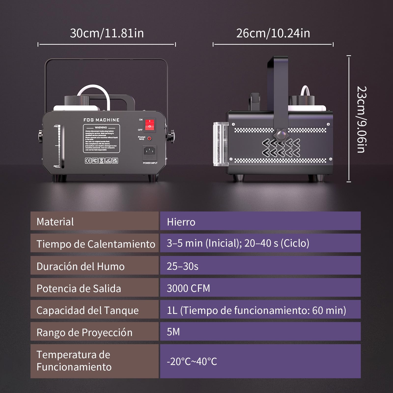 Macchina per il fumo da 1200 W, con effetto magico a sfera e 9 LED RGB, 4 modalità dinamiche + 14 colori ambientali statici, telecomando senza fili, per DJ, Halloween, eventi sul palcoscenico