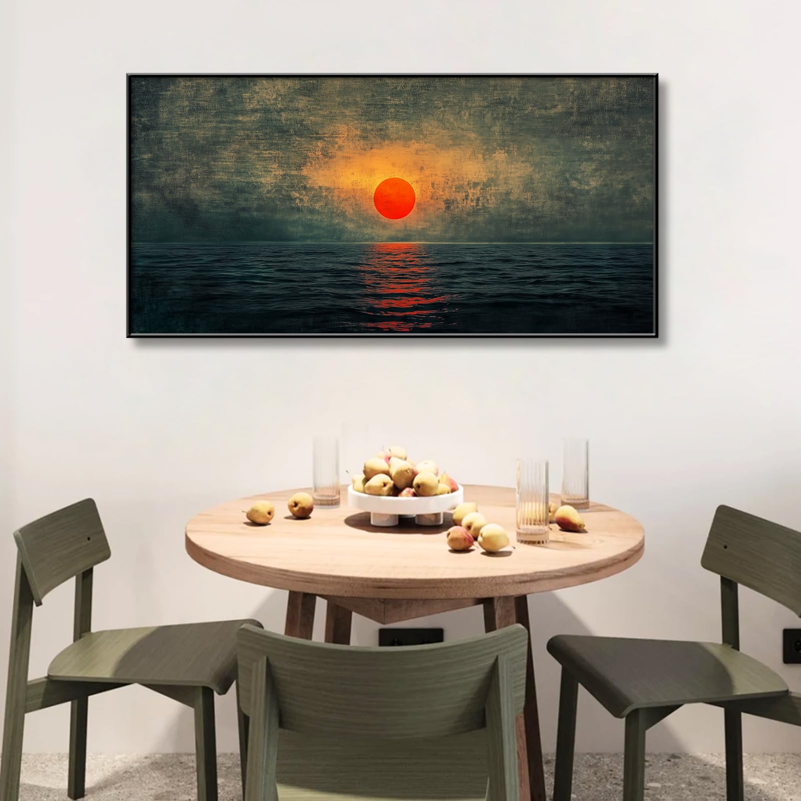 Amazon.com: Sunset Canvas Wall Art, Sunset over the Emerald Green