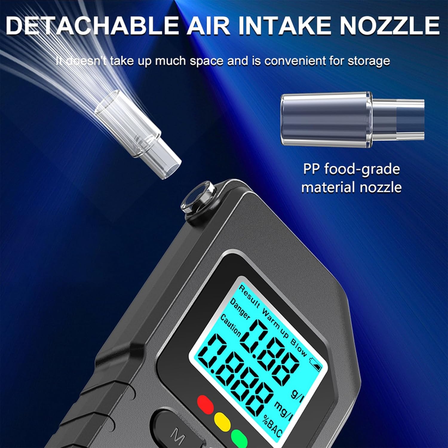 2026 Upgraded & Portable Breathalyzer,Professional Grade-Accuracy Breathalyzers for Alcohol,with LCD Display,Portable Breath Alcohol Tester for Personal & Professional Use,with 15 Mouthpieces