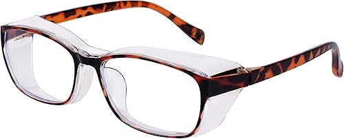 Gafas de seguridad con lectores 0+400 para mujeres y hombres, gafas de lectura con luz azul, gafas de protección ocular lente transparente