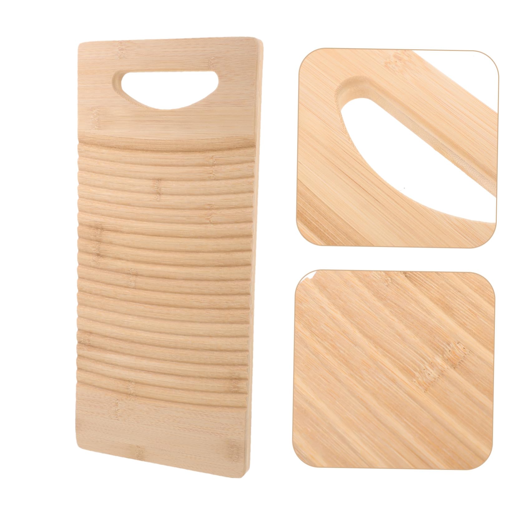 Ipetboom Asse per Lavare i Panni in Bambù Design Ergonomico, Lavatoio Manuale Antiscivolo 40x18x1,8 Cm per Sciarpe e Asciugamani