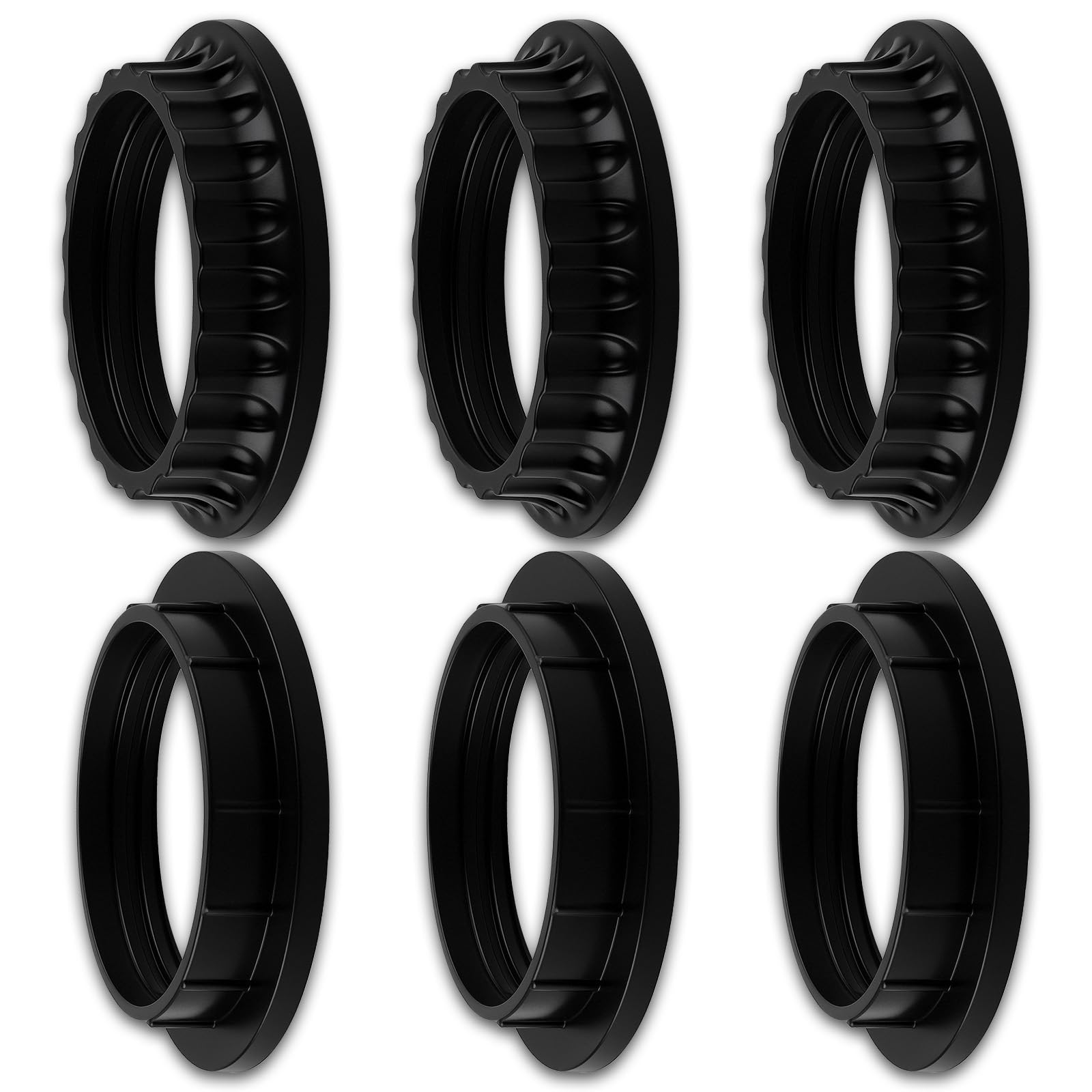 6 PCS E26 Lamp Shade Rings - E26 Light Socket Shade Rings Collar Ring, 2 Sizes Black Threaded Reducer Collar Ring 34mm (1-3/8") & 39mm (1-1/2") for Light Socket, Hanging Lamp Holder Parts (Black)-image-18