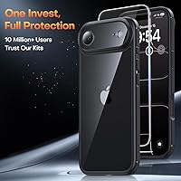 Vista 581 de TAURI Funda magnética 2 en 1 transparente para iPhone 14 Pro, compatible con Magsafe [no amarillenta] con protector de pantalla, protección de grado